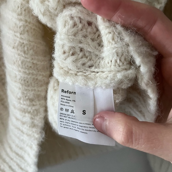 Reformation Finn Alpaca Crew Sweater Ivory Size Small - Picture 6 of 8